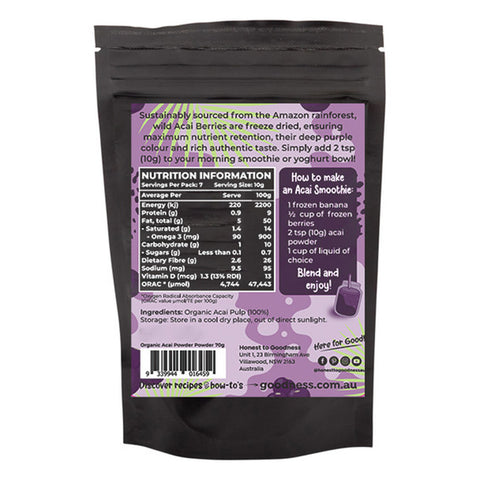 Organic Acai Powder 70g