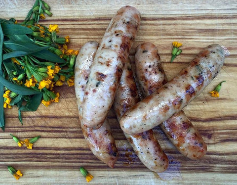 Organic chicken & garlic chive sausage 500g pack