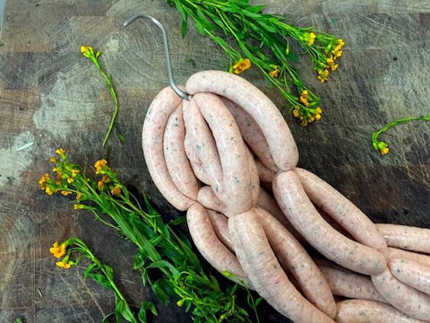 Organic chicken & garlic chive sausage 500g pack