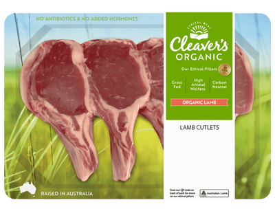 Organic Lamb Cutlets - Cleavers Organic 250g
