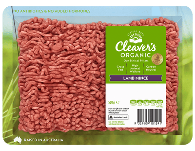 Cleavers Organic Lamb Mince 500g *Pre-Frozen*