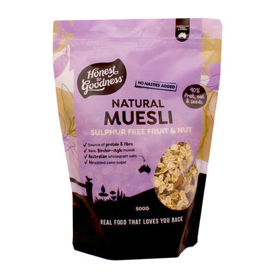 Natural Muesli - Sulphur Free Fruit & Nut 500g
