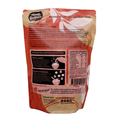 Organic Muesli - Apple, Cranberry & Almond 500g