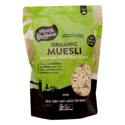 Organic Muesli - Sulphur Free Fruit & Nut 500g