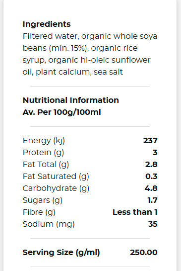 Organic Soy Original 1L